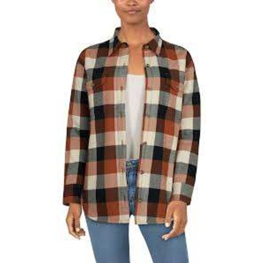 Natural‎ Reflections Sherpa Lined Flannel, Size Med NWT